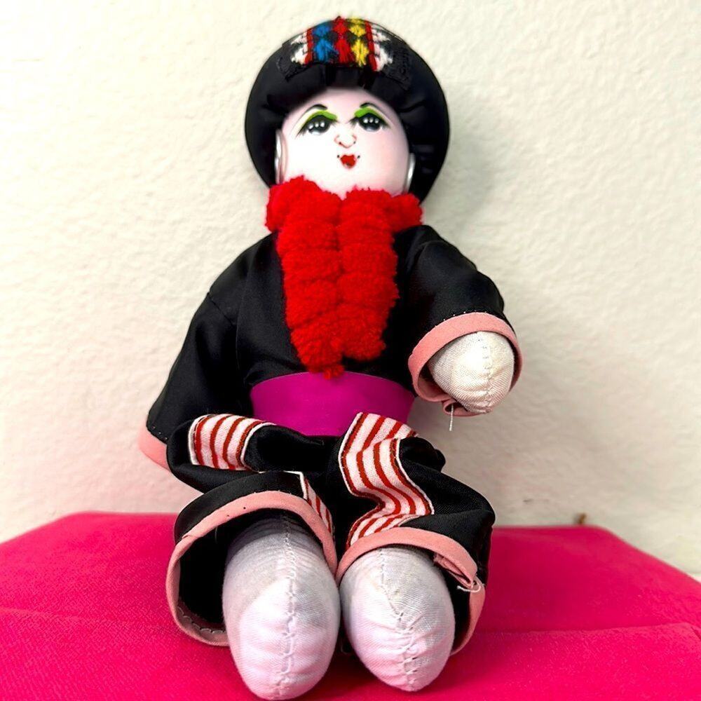 Doll in the Nepalese national costume - Colorful and vibrant 10 inches tall